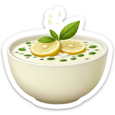 yaourt avec du citron, des herbes, du miel et de l'huile d'olive sticker