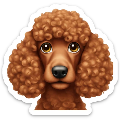 Red poodle side eye  sticker
