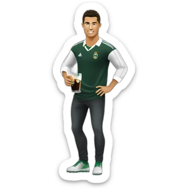 Cristiano ronaldo tomando fernet branca sticker