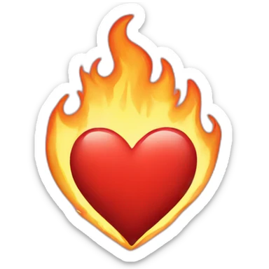 Heart fire sticker