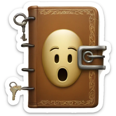 vintage diary with lock and key sticker