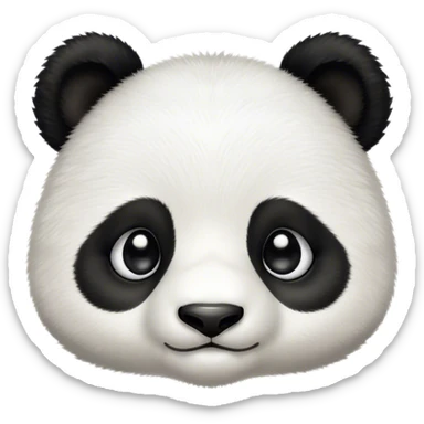Cinematic Noble Baby Panda Portrait Emoji, Poised and regal, with a tiny, adorable build and a soft, fuzzy Fur of black and white, deep-set soulful gentle eyes, Simplified yet sharp and sophisticated features, highly detailed, glowing with a soft, dignified glow, high shine, intelligent and endearing, stylized with an air of miniature majesty, focused and attentive, soft glowing outline, capturing the essence of a watchful and confident little panda, so majestic it feels as though it could toddle out of the screen with effortless authority! sticker