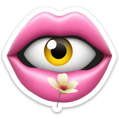 lips and flower sticker