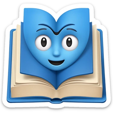 Opened book blue sticker