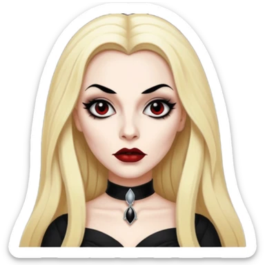 Vampira with long blonde hair sticker