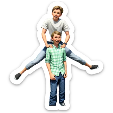 boys enjoying sunny day outdoors sticker