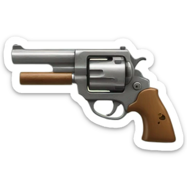 A cartoony angry coconut shooting gun sticker