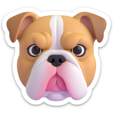 detailed bulldog face sticker