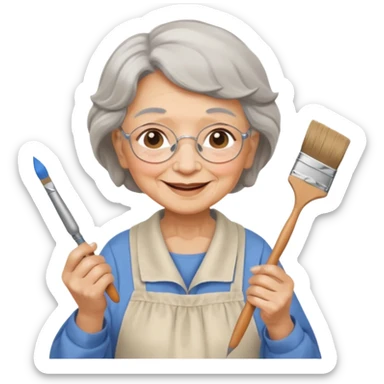 Grandma is painting 🖼️🎨👵🏻  sticker