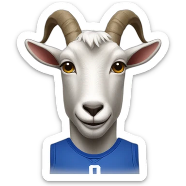a goat with an nba triko  sticker