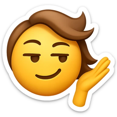 slay emoji, hair flip, confident expression, no background sticker