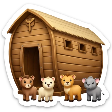 Pairs of animals lined up to enter Noah's ark sticker