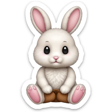 Cute bunny teddy sticker