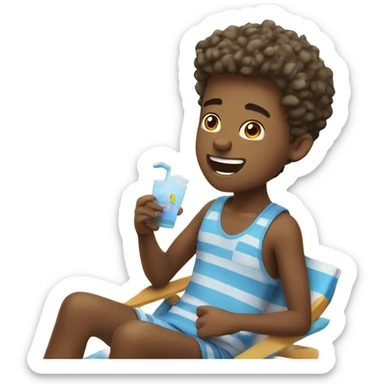 boys enjoying beach day sunny  sticker