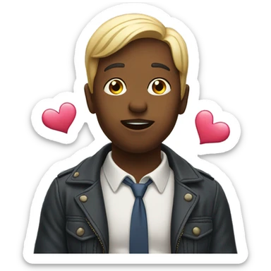 receiving a flying kiss sticker