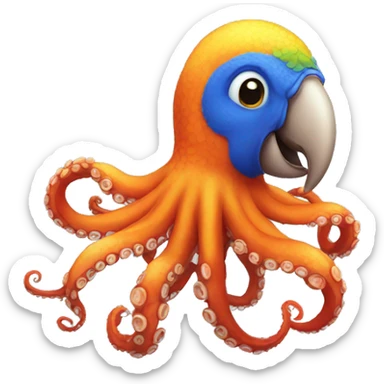 octopus parrot sticker