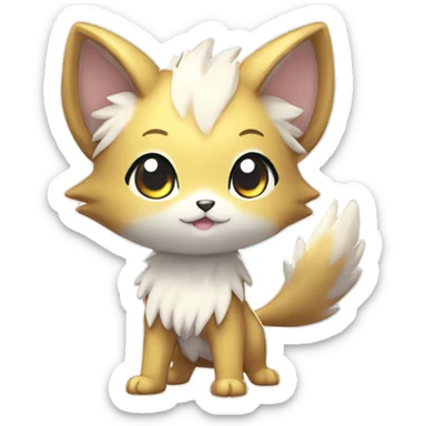  High quality detailed Cute Cool Kawaii stylish Pretty Chibi Fur-Sona Shiny Colorful Sparkly Fakemon Full Body sticker