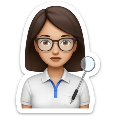 architect woman light skinned dark brown hair in WHITE POLO sticker