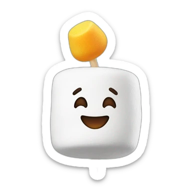 Marshmallow on a stick sticker