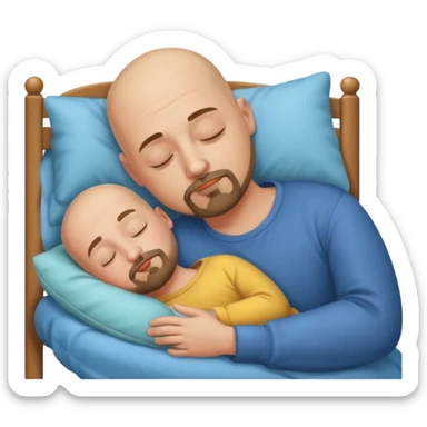 bald man with goatee sleeping like a baby sticker