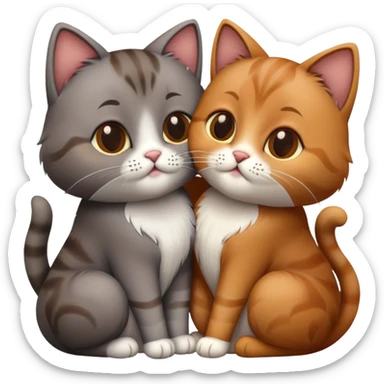 Gay cat kissing/slurping the lips of another gay cat  sticker