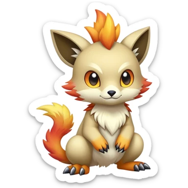 Cute cool edgy colorful fantasy animal hybrid Fakemon full body sticker
