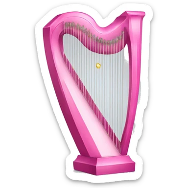 Pink crystal harp sticker