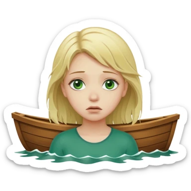 sad depressed weak cs major who is a pretty girl with blond hair and green eyes drowning on ship sticker
