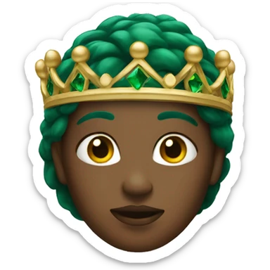 A dark emerald woman with a crown head sticker