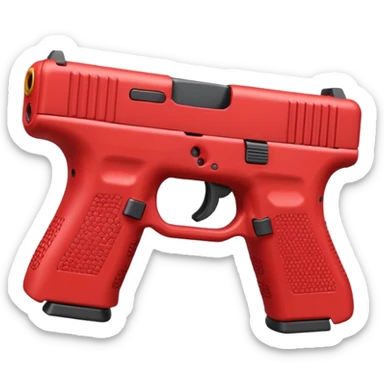 red Glock gun, straightforward sticker
