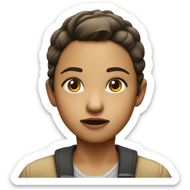 Girl giving a Suspicious look sticker