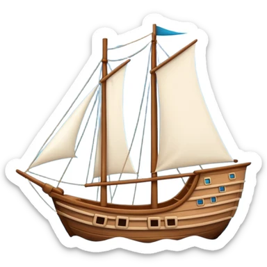 ship in cartoon  sticker