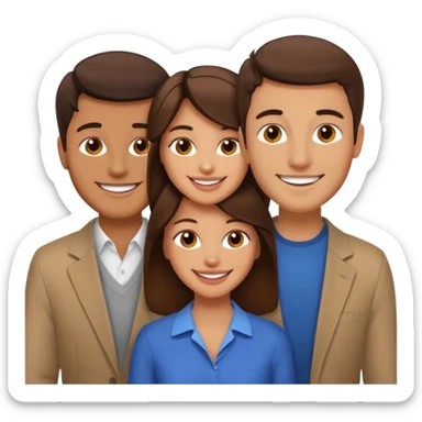 Un trouple : deux hommes  et une femme qui sont tensemble , ils sont tous blanc et brun  sticker