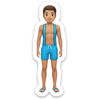 a man in Bermuda shorts as a swimsuit full body sticker