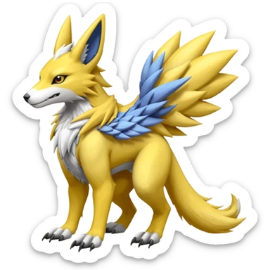 Renamon-Manectric-Sergal-Lombax-hybrid-fusion sticker