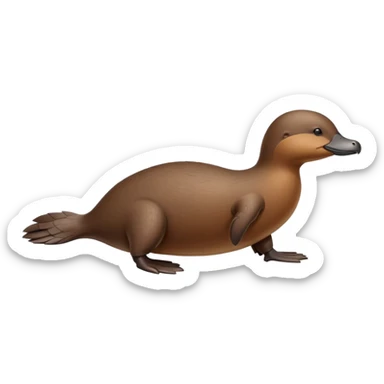 anatomically accurate platypus, correct proportions, proper duck-bill, beaver-like tail, webbed feet, accurate brown fur coloration, natural pose sticker