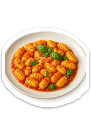 Gnocchi cucinati in un piatto sticker
