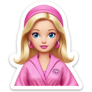 barbie in pink spam resort wear sticker
