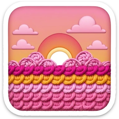 crochet stitch (it has a color like a peach-pinky sunset)  sticker