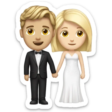 White people Prom date sticker