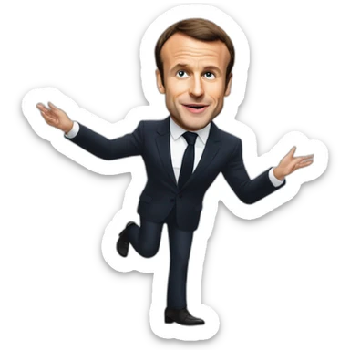 Emmanuel macron kick ellon musk sticker