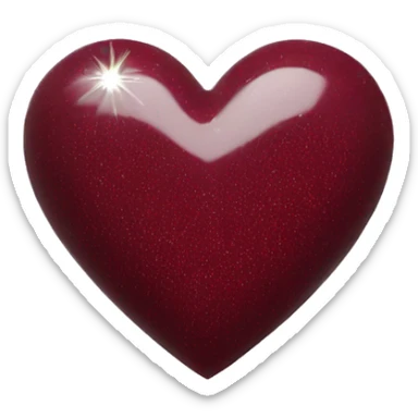 Maroon heart with silver sparkles around it  sticker