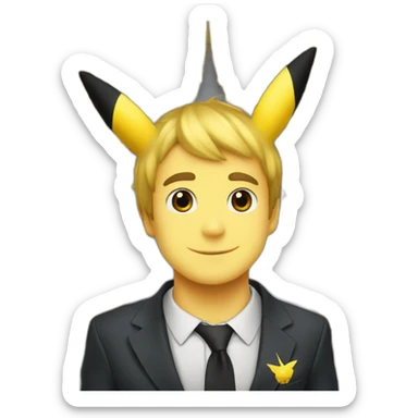 Pikachu faire alliance avec macron sticker