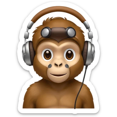 Kulaklıklı maymun sticker