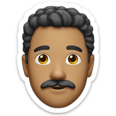 A man with a mustache under his chin, wheatish complexion, and parting his hair on the upper left side sticker