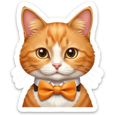 cat wearing a bow tie sticker