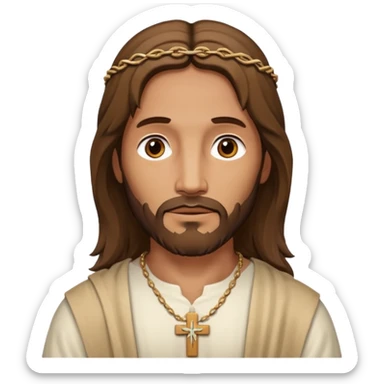 Jésus avec un collier avec une croix sticker