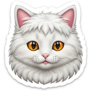 cat white with black spot sticker