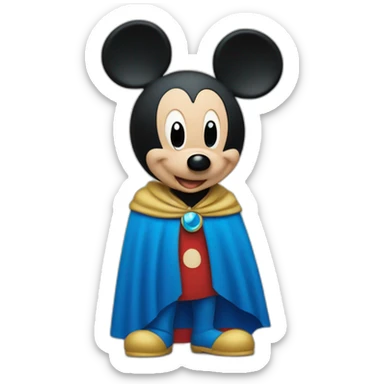 Mickey mouse with blue cape sticker