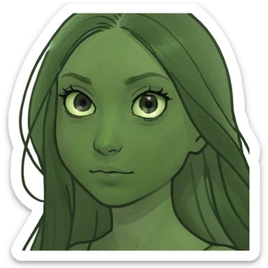 Blonde girl with long hair with big light grey eyes  sticker